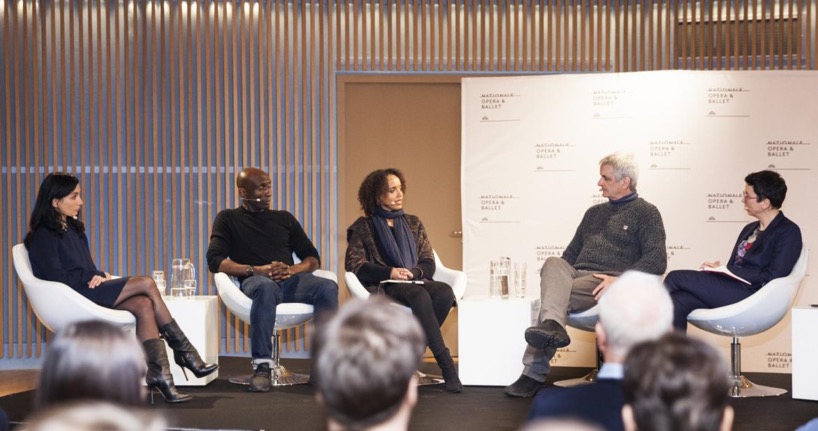 Paneldiscussie thema Diversiteit, v.l.n.r.: Tamara jojo, Paul Liburd, Monique Duurvoort, Kevin McKenzie & Peggy Olislaegers